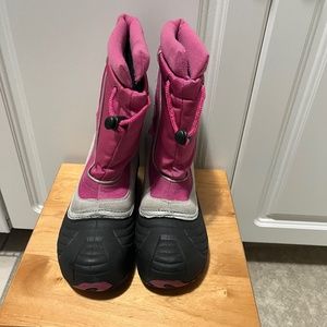 Totes Winter Snow Boots, Size 3M, Black,Gray & Pink